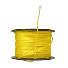 Topline Fusion yellow line on black spool from the side with visible loose line end