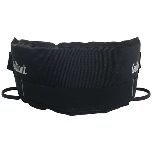 Black cross belt with white lettering "Courant" sewn on the back, manufacturer not visible