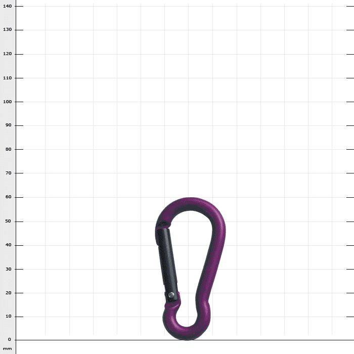 Key 60, purple snap hook with black locking mechanism