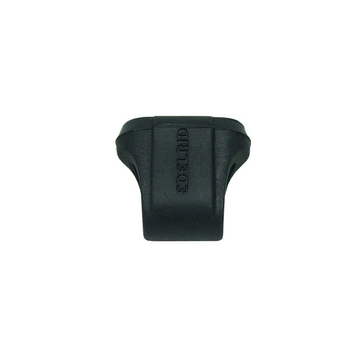 Black plastic part with the embossing "EDELRID", product name Antitwist 16