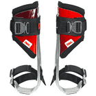 Distel Alu PLUS Click by Distel, Pair of Aluminum Stirrups with Red Plastic Plates, Black Velcro and Buckle Straps