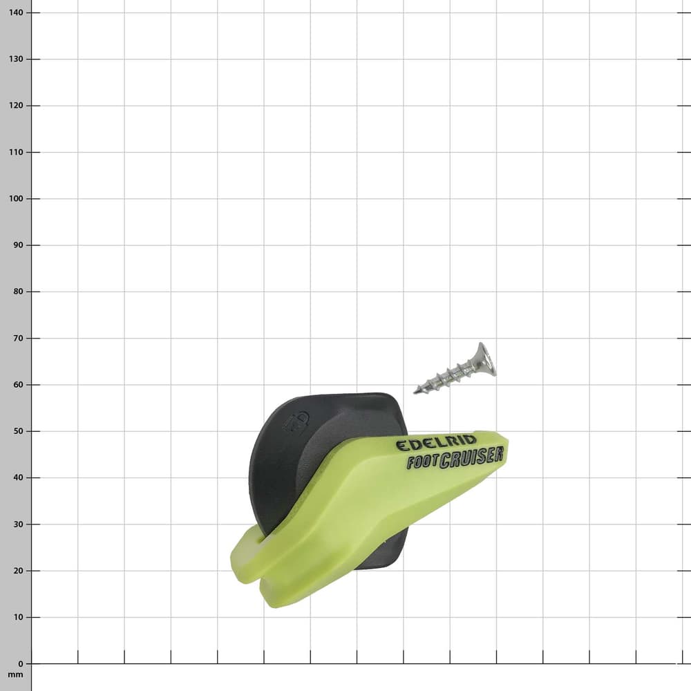 Foot Cruiser L locking lever in light green with black base body and a screw next to it