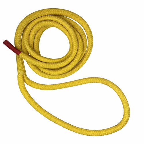 Bull Sling 13, yellow braided rope with red protection on one end