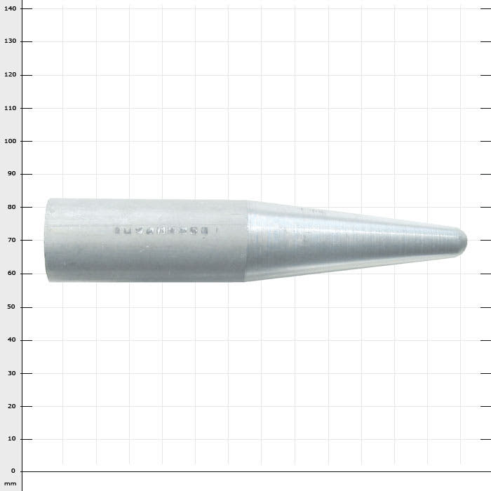 Splice awl 28 XL, a silver, cone-shaped metal tool with a smooth surface and a slightly rounded tip, without visible manufacturer name