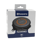 Packaging of the Husqvarna Automower FlexiFence, white-blue with product image and Husqvarna logo
