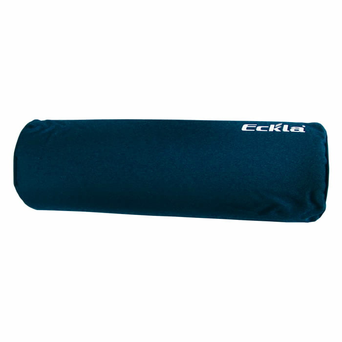 Beach Rolly neck brace by Eckla in dark blue with white Eckla logo, elongated and cylindrical shape