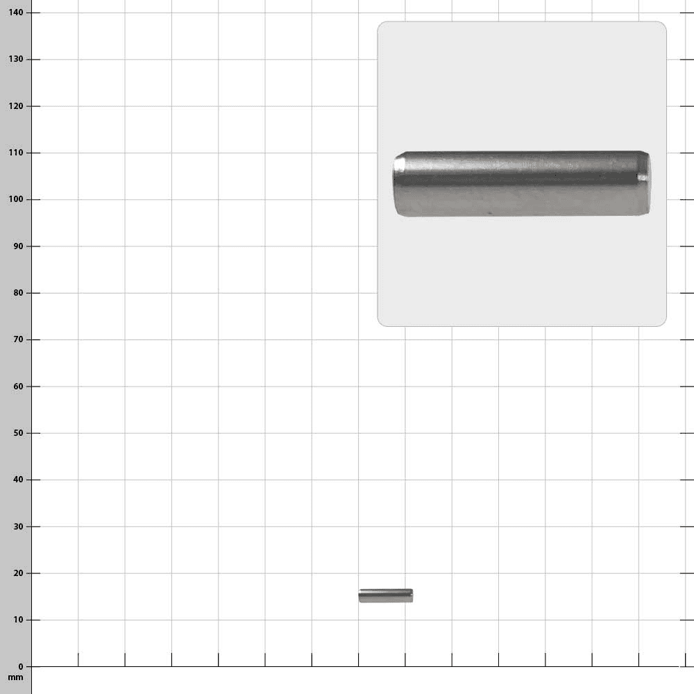 RopeGuide TwinLine Pin, a short cylindrical metal pin with a smooth surface and rounded ends