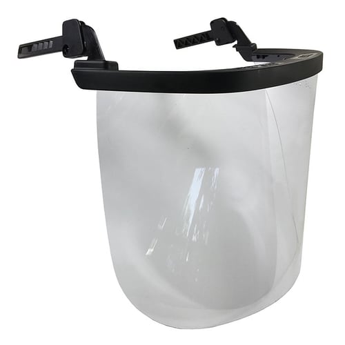 ECC clear visor with black frame and clear protective shield