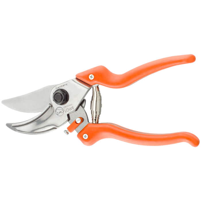 Bypass 9.104 Pruning Shears with Orange Handles and Silver Blade, Manufacturer Original Löwe, Germany