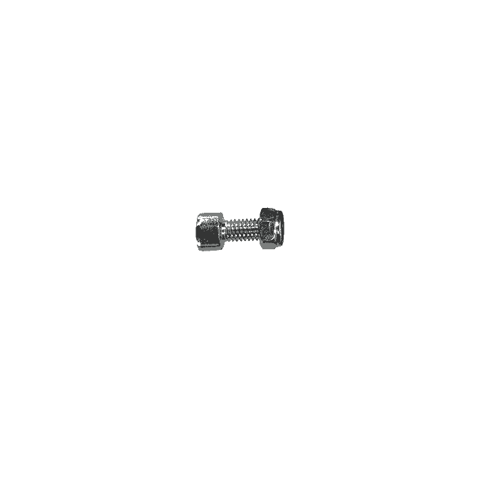 Helium Screw Set Handle Tube Lock consisting of a silver screw with nut on a white background