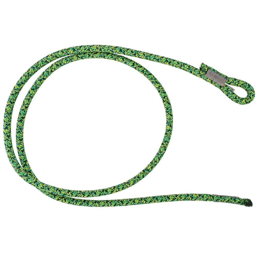 Kinisi Max rope bridge, green rope with yellow and black patterns, a loop at one end