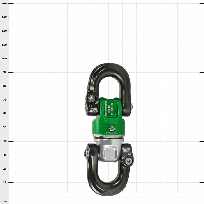 Mini-Swivel Nexus 2, green centerpiece with black hooks at the top and bottom, manufacturer Nexus visible