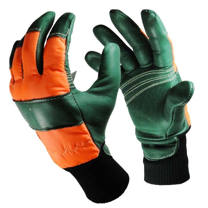 Gloves in green and orange with black cuffs, product name Chain 304