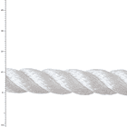 PES rope in white, close-up of a twisted plastic rope