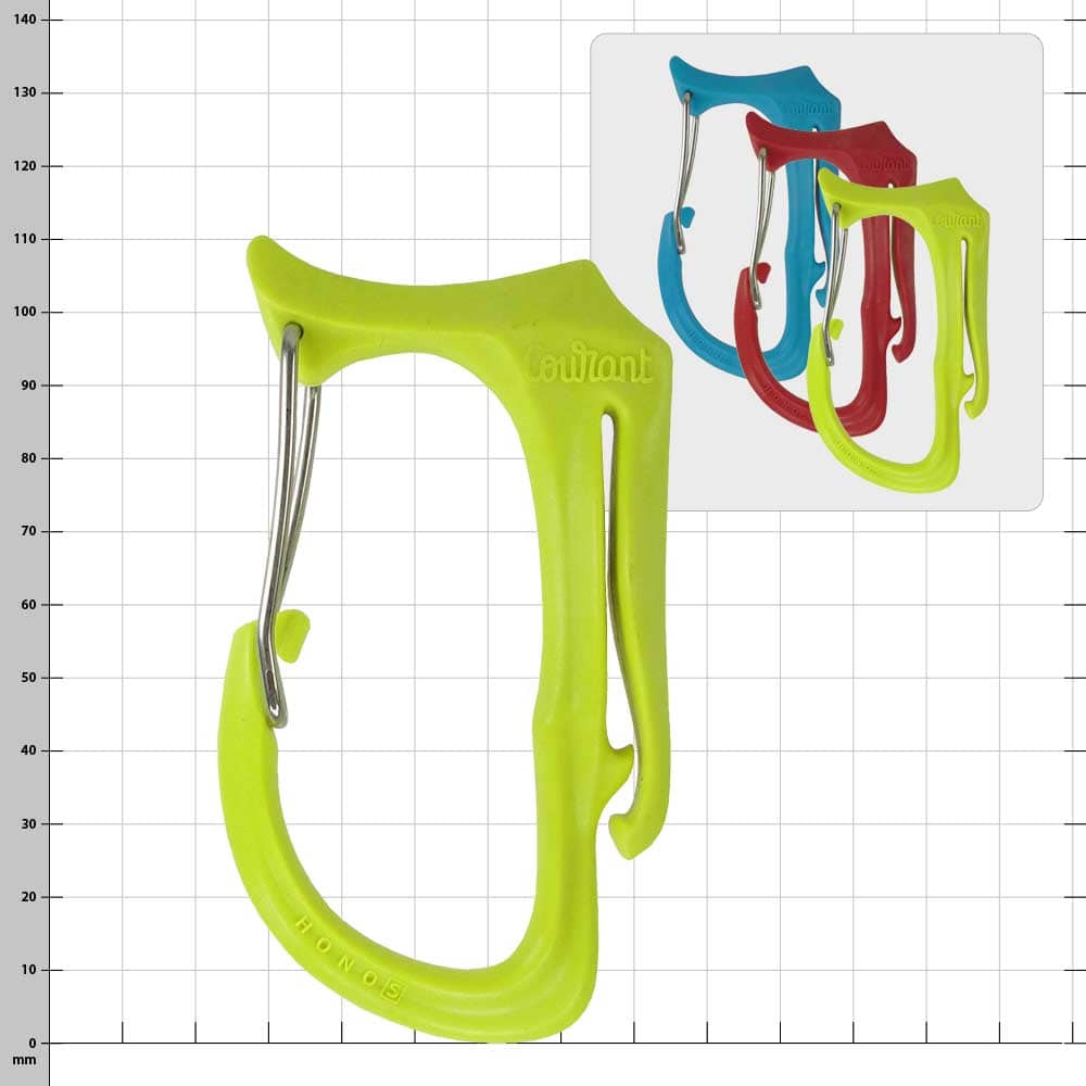Snap hook Honos S in light green with metal spring and embossed "Coutant"