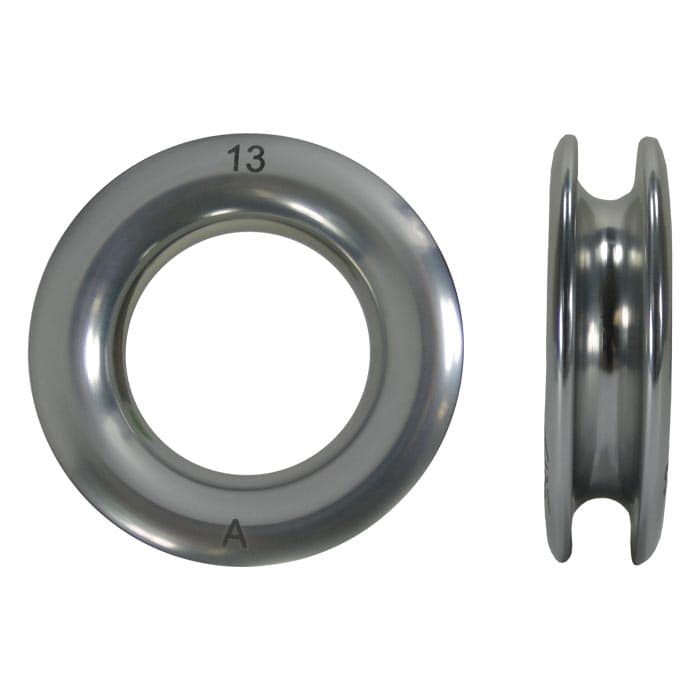 LightAnchor Groove Ring large, two views of the silver coloured round ring with the number 13 and the letter A