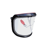 PROTOS® Visor Special Edition Side View with Black Frame and Motif of a Girl and Red Balloon