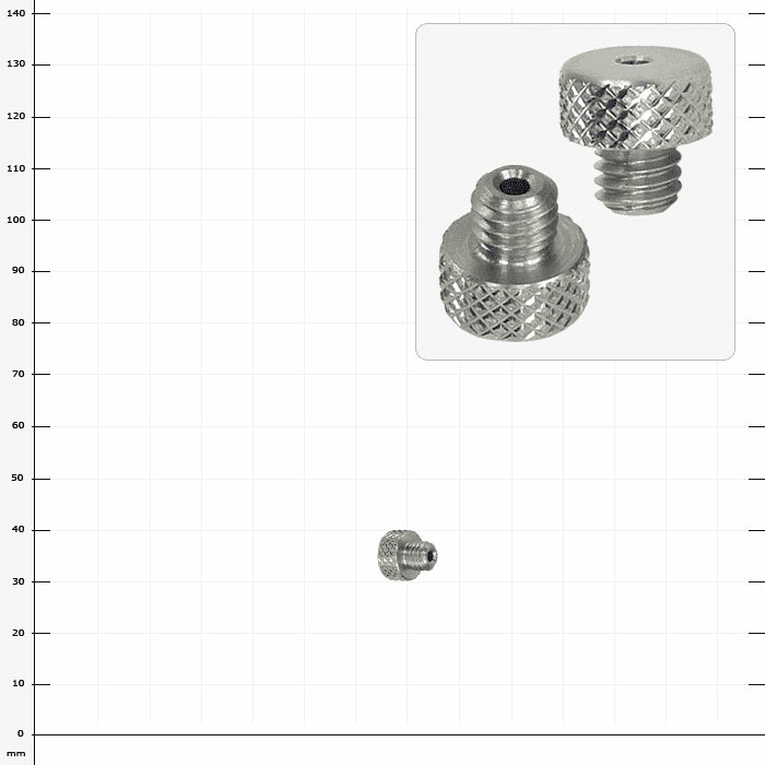 LockJack hole screw, two small silver screws with ribbed edge and central hole