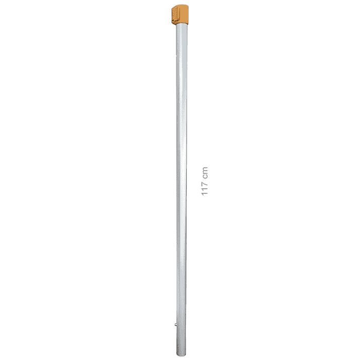 Longboy rod middle, long silver rod with orange end, 117 cm long