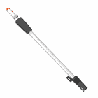 Product DE110, long white tube with black handle and orange elements at the top end