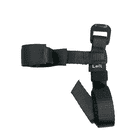 Foot Cruiser Strap Left, black strap with buckle and textile label "Left"