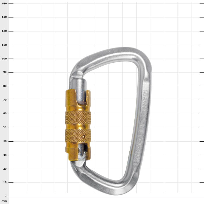 D-Steel 50 Steel Car Carabiner with Gold Tone Screw Lock