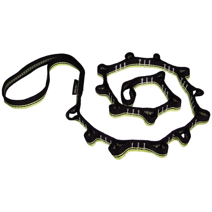 Daisy Chain, Black and Yellow Striped Ribbon with Multiple Loops, Product Name Visible