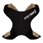 Nate shoulder strap by FTC TREE in black with beige fabric inserts and white FTC TREE logo