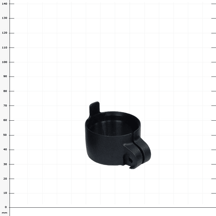 Ergo Silver Clamp L, black round plastic clamp with locking mechanism