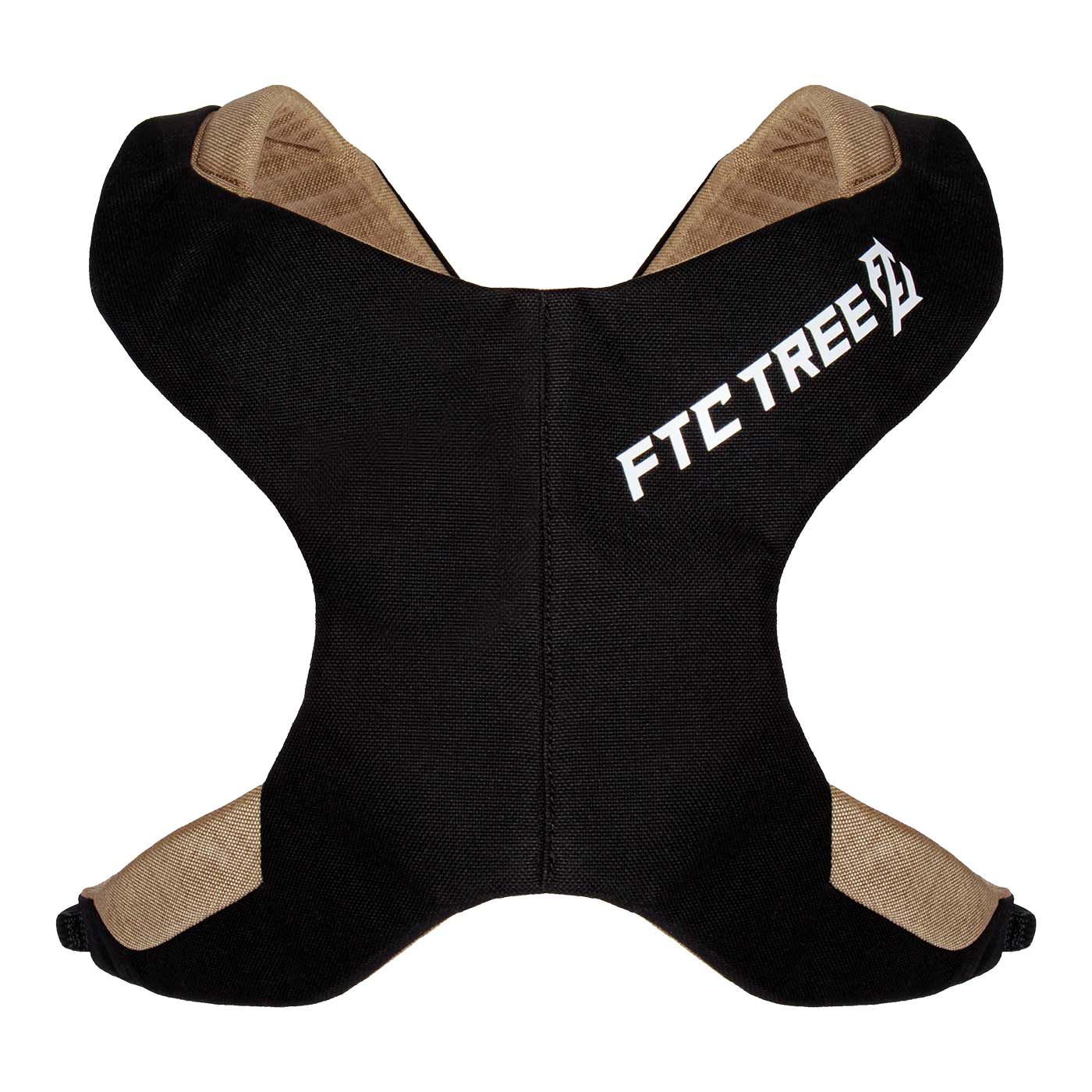 Nate shoulder strap by FTC TREE in black with beige fabric inserts and white FTC TREE logo