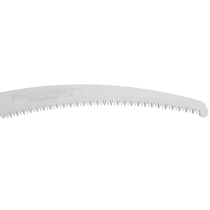 Zübat 330-5.5 saw blade, silver curved saw blade with fine teeth and engraved text on the surface
