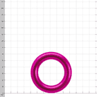 Aluring 40 Pink, pink ring with smooth surface, in front of a white background with measuring grid