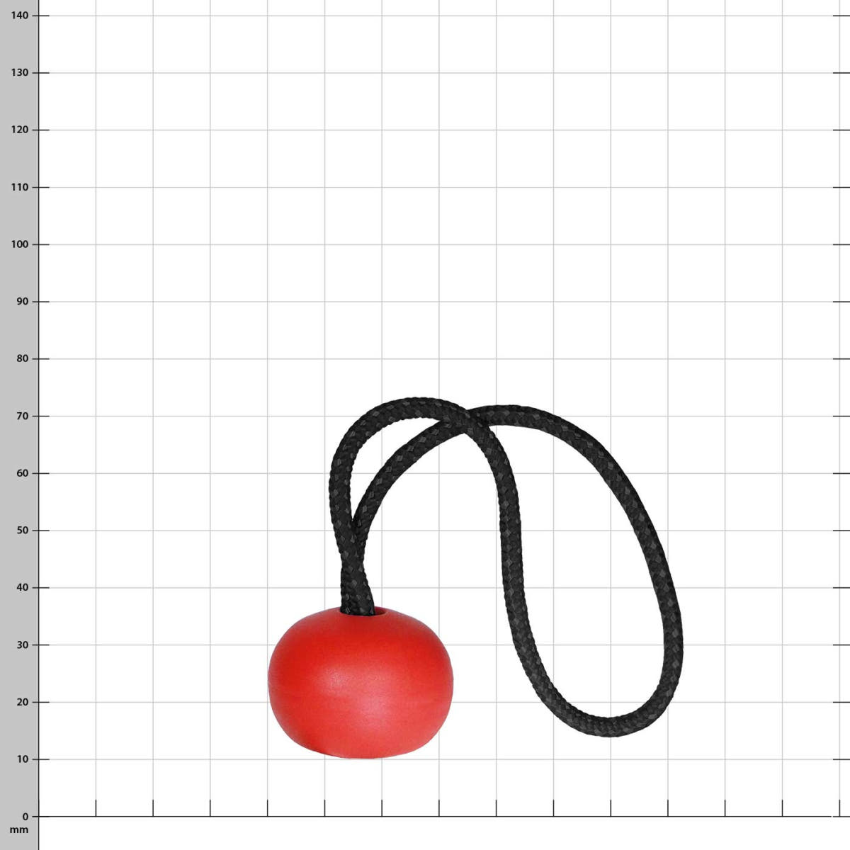 Stripping cherry 32, red round cherry with black string