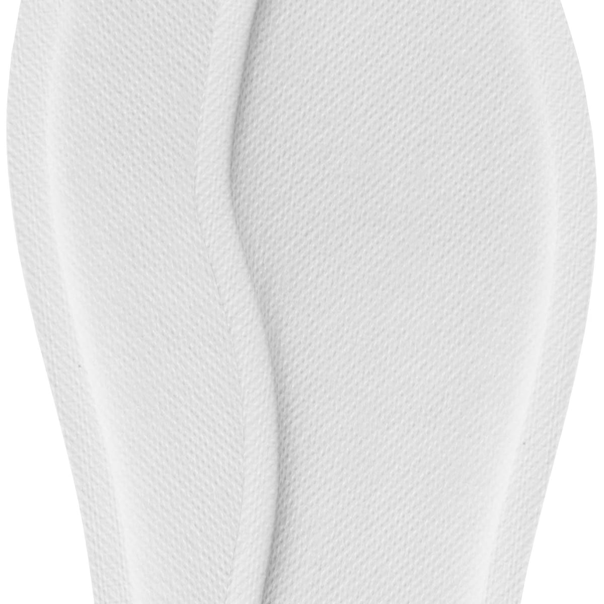 Two white sole warmers made of fabric, no manufacturer's specs, product name Sole warmers