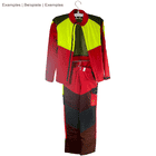 Toolprotect Hanger Pro with red and yellow work jacket and matching trousers, photographed from the front