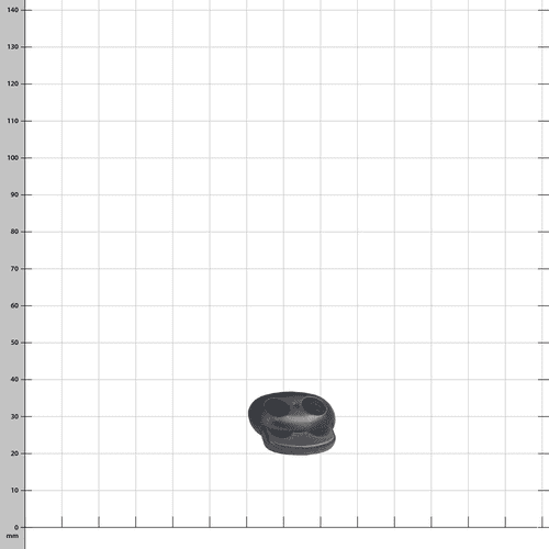 treeMOTION Material Loops Single Black Clamp on White Background with Measuring Grid