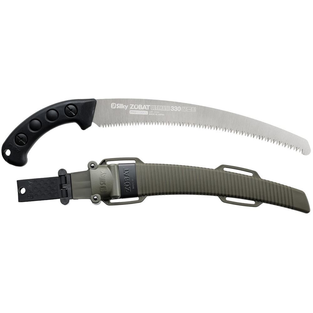 Silky Zübat Ultimate 330-6.5-7.5 Hand Saw with Black Handle and Green Plastic Case