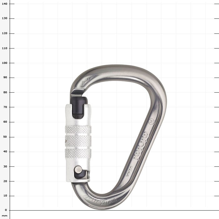 Minimi metal carabiner with screw cap in silver