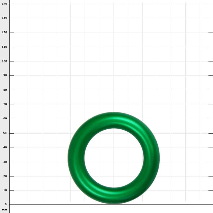 Green Aluring 40 Ring with smooth surface against checkered background
