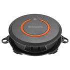 Husqvarna FlexiFence, Round Gray Device with Orange Ring and Husqvarna Logo