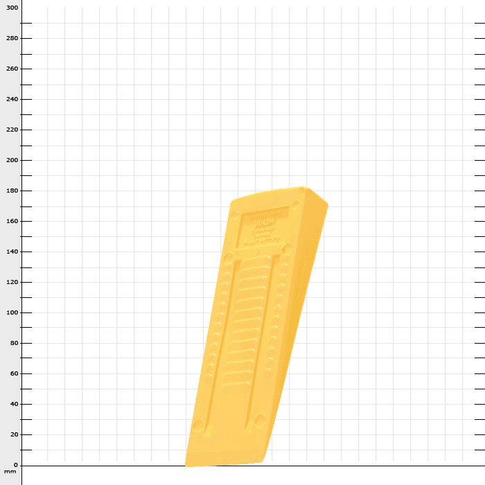 Yukon plastic wedge yellow, rectangular with grooves and raised dots